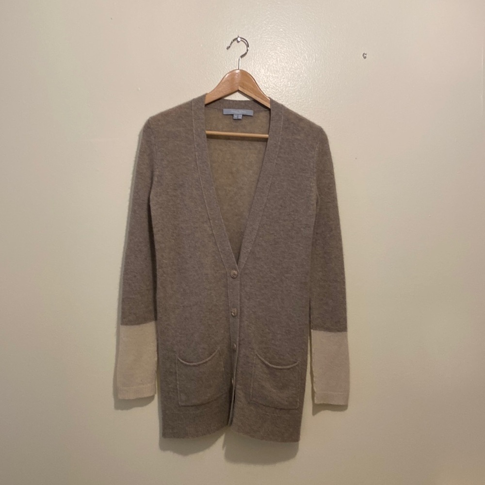 SEA BLEU CASHMERE LONG CARDIGAN WITH POCKETS. Size Xs